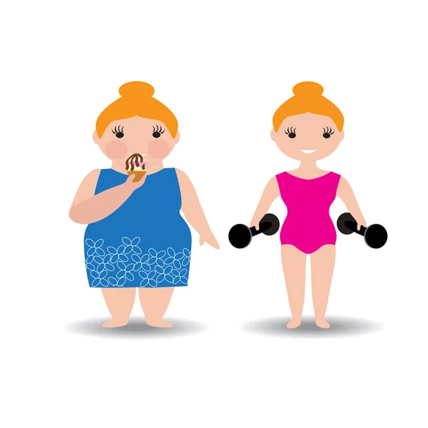 Fitness en dieet pictogrammenset — Stockvector