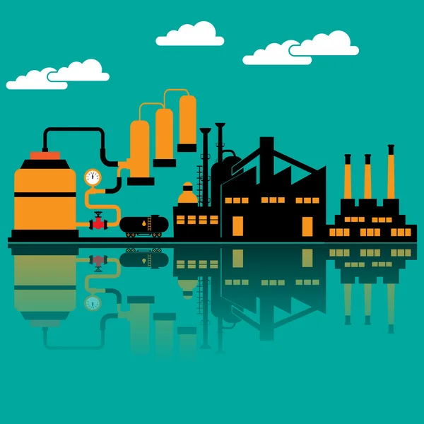 Refinery factory icons — Stock Vector