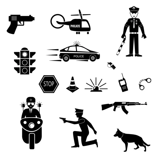 Zestaw ikon karnego i policji — Wektor stockowy