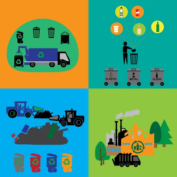 Recycling icons set — Stock Vector