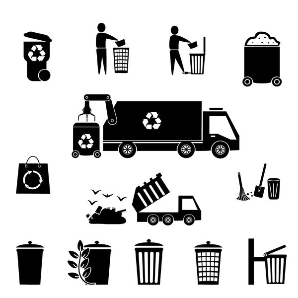 Recycling-Symbole gesetzt — Stockvektor