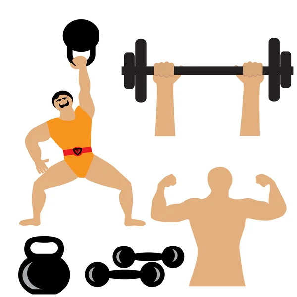 Fitness alnyomatban — Stock Vector