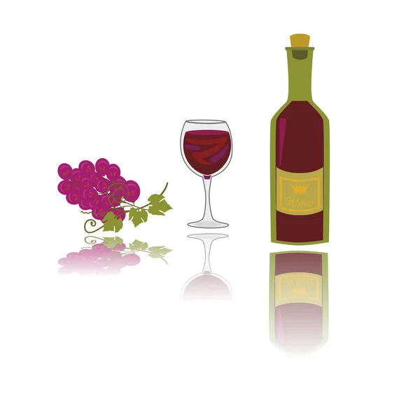Copo de vinho com vinho . — Vetor de Stock