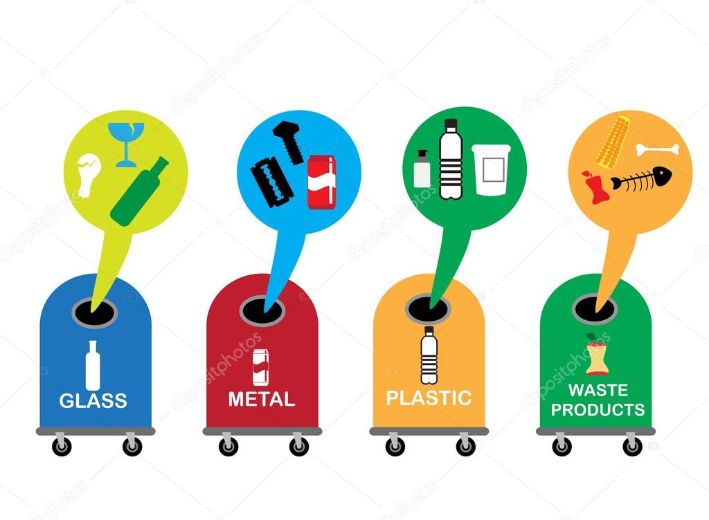 Recycling icons set