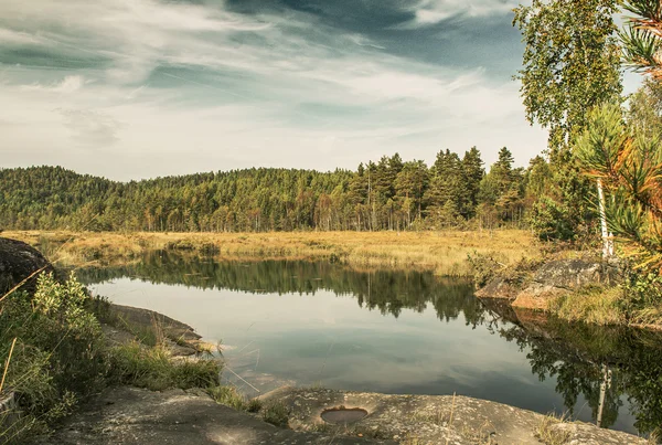 Autumn lake in Norway — Stock Photo, Image