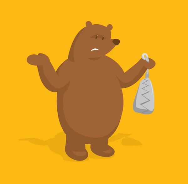 Urso perturbado segurando uma armadilha —  Vetores de Stock