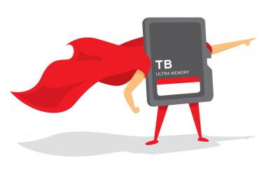 Super memory card hero saving the day clipart