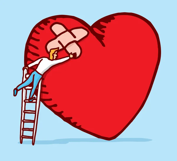 Guarire e curare un cuore spezzato — Vettoriale Stock