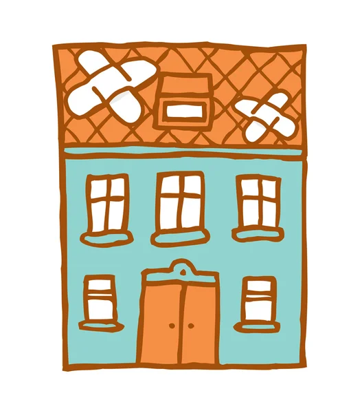 Parcheado casa rota — Vector de stock