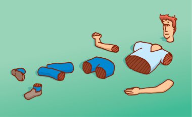 Parçalar halinde torned veya yok adam döndü