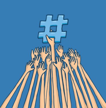 Eller gidişli konu hashtag ulaşmak için mücadele