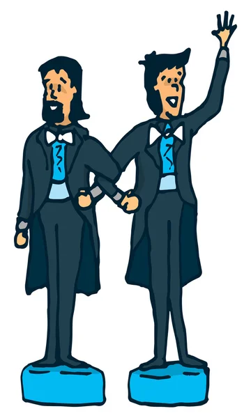 Male gay couple of cake toppers — Stock Vector