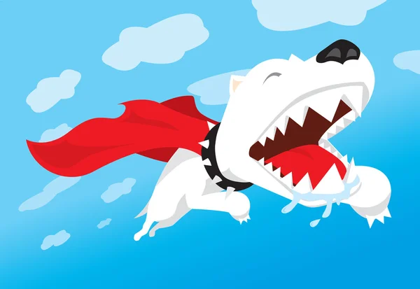 Super chien volant avec cape — Image vectorielle