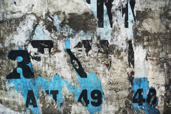 Zufällige Collage Textur Banner auf erodierten Wand — Stockfoto