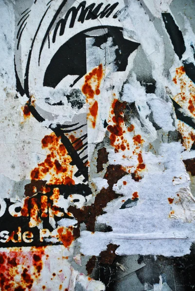 Zufällige Hintergrund Collage Textur Papier auf erodierten Wand — Stockfoto