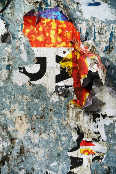 Pintura de textura de collage de fondo aleatorio en pared erosionada —  Fotos de Stock