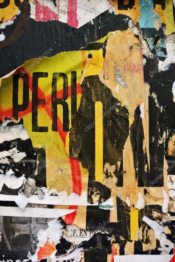 Random background collage paper texture on eroded wall Stock Photo by ...