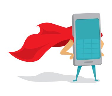 Cep telefonu süper kahraman ile cape