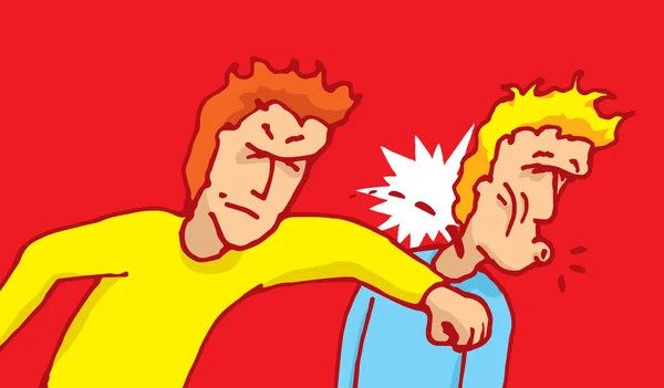 Hombre golpeando a otro en la cara — Vector de stock