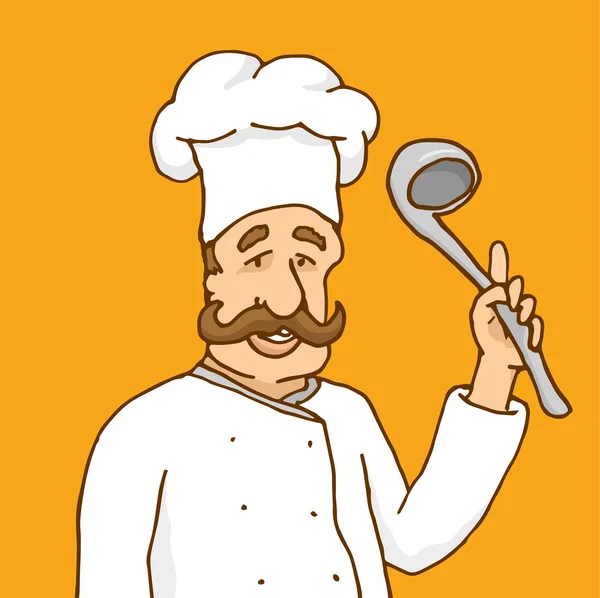 Experienced chef explaining a recipee — Stock Vector