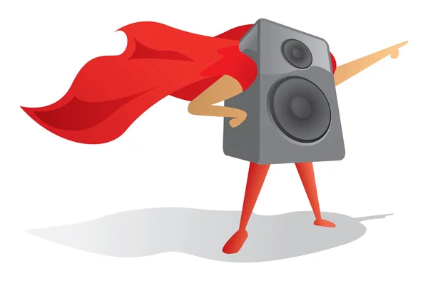 Super held geluid luidspreker trots wijzen — Stockvector
