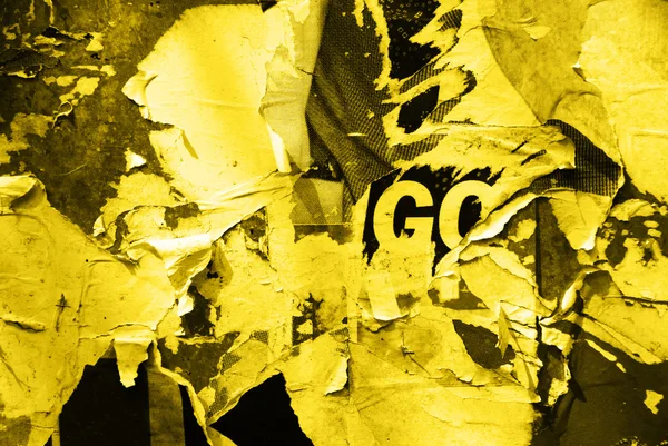 Случайный фоновый коллаж текстура бумаги на стене со словом go — стоковое фото