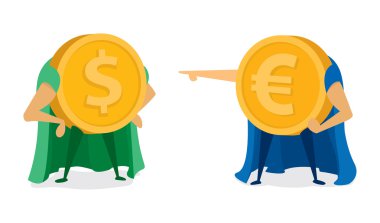 Euro para Doları süper kahraman işaret