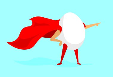Egg super hero standing with cape clipart