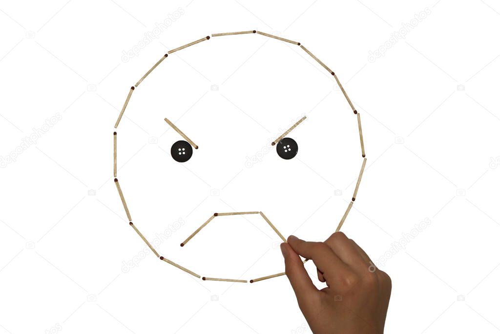I make a picture of matches in the form of a spite face