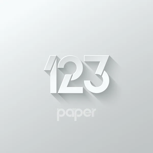 Número uno 1 dos 2 tres 3 juego de papel logo — Vector de stock