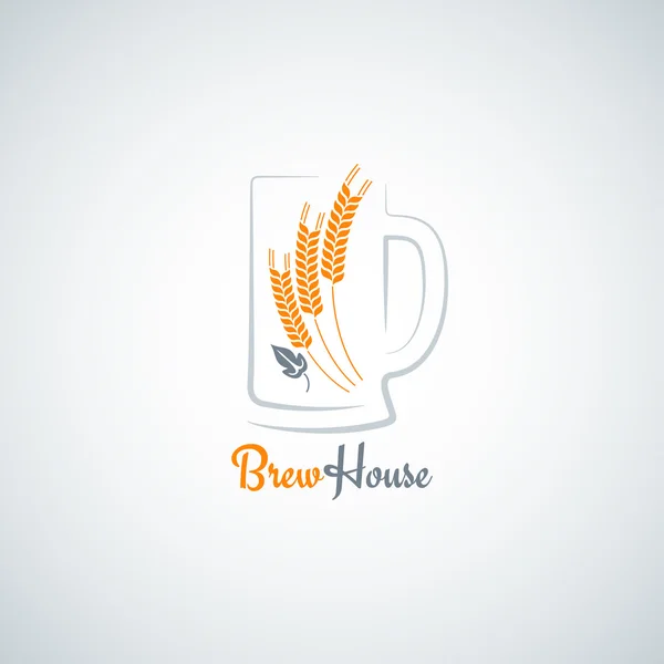 Beer mug barley design vector background — Stock Vector