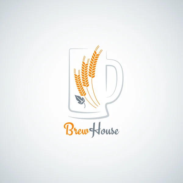 Cerveza taza cebada diseño vector fondo — Vector de stock