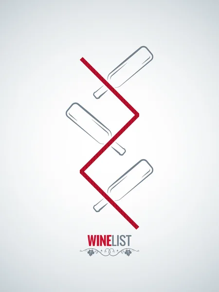 와인 병 메뉴 목록 디자인 벡터 배경 — 스톡 벡터