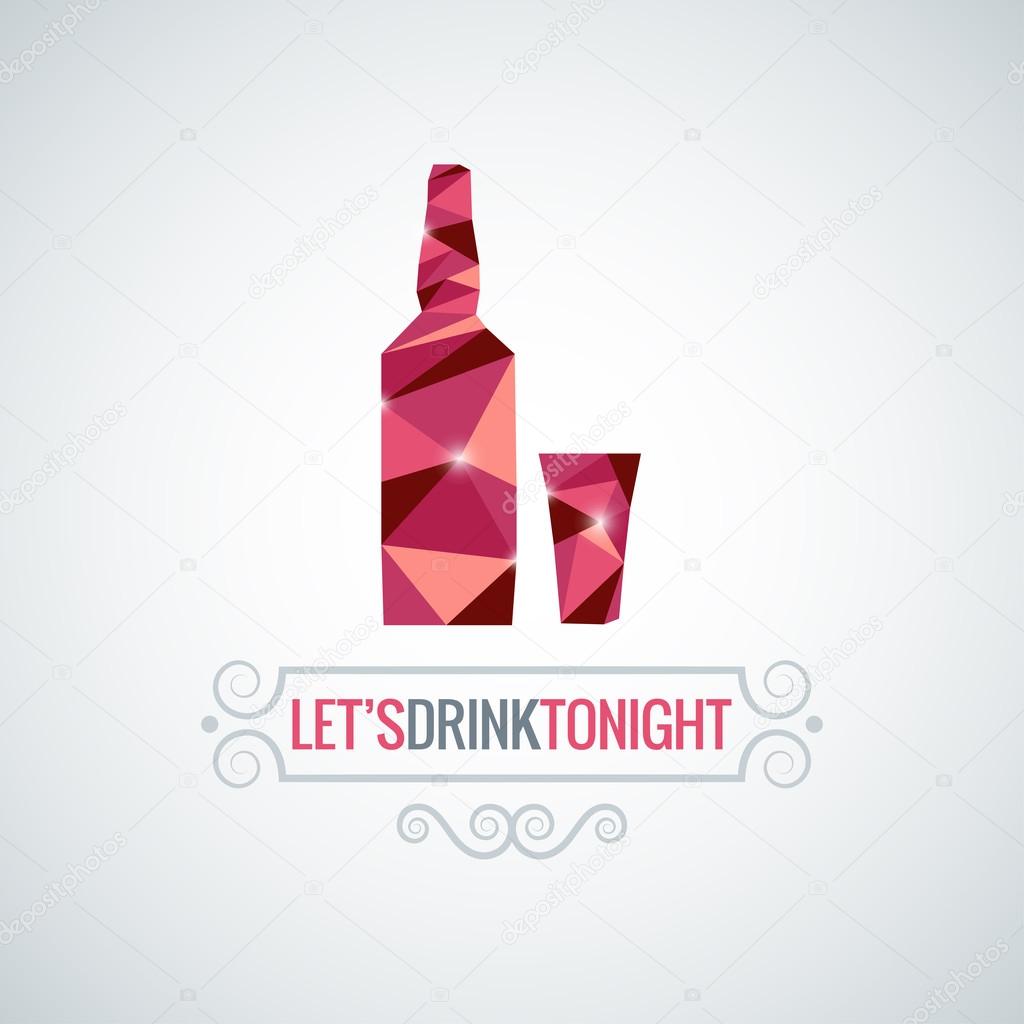 Cocktail shot poly design vector background 10 eps