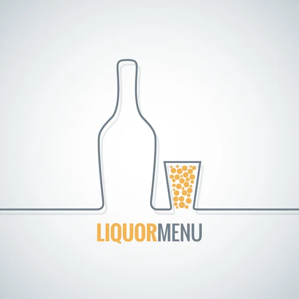 Liquor Fles glas ontwerp vector achtergrond schot — Stockvector