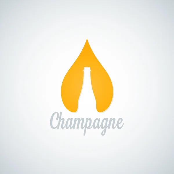 Champagne glazen fles drop vector achtergrond — Stockvector