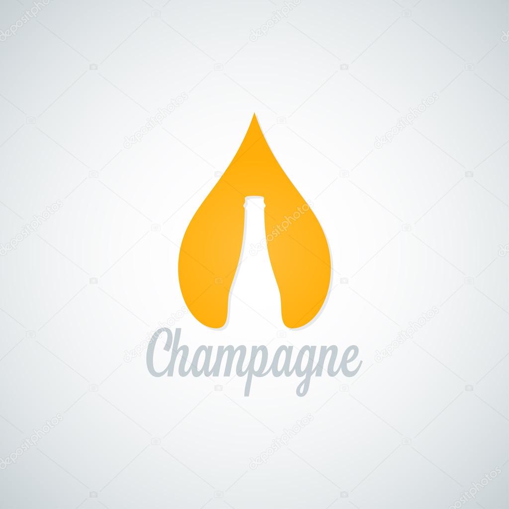 Champagne glass bottle drop vector background 10 eps