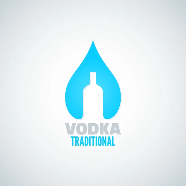 Vodka bottle drop vector background — Stock Vector