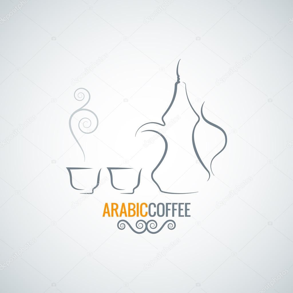 Arabic coffee vintage ornate vector background 8 eps