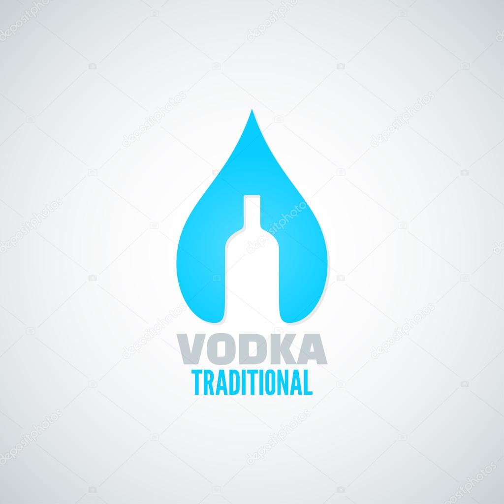 Vodka bottle drop vector background 10 eps