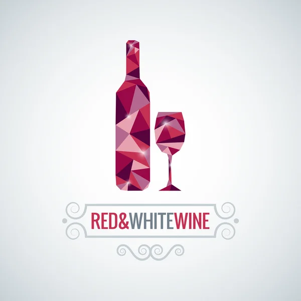 Şarap şişesi Poli tasarım vektör arka plan — Stok Vektör