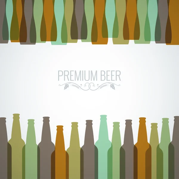 Pivní lahve s brýlemi návrhu pozadí — Stockový vektor