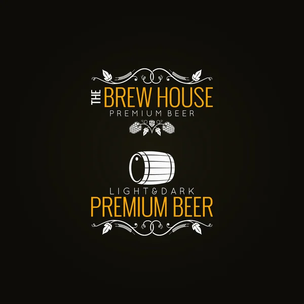 Étiquette de bière ensemble fond — Image vectorielle