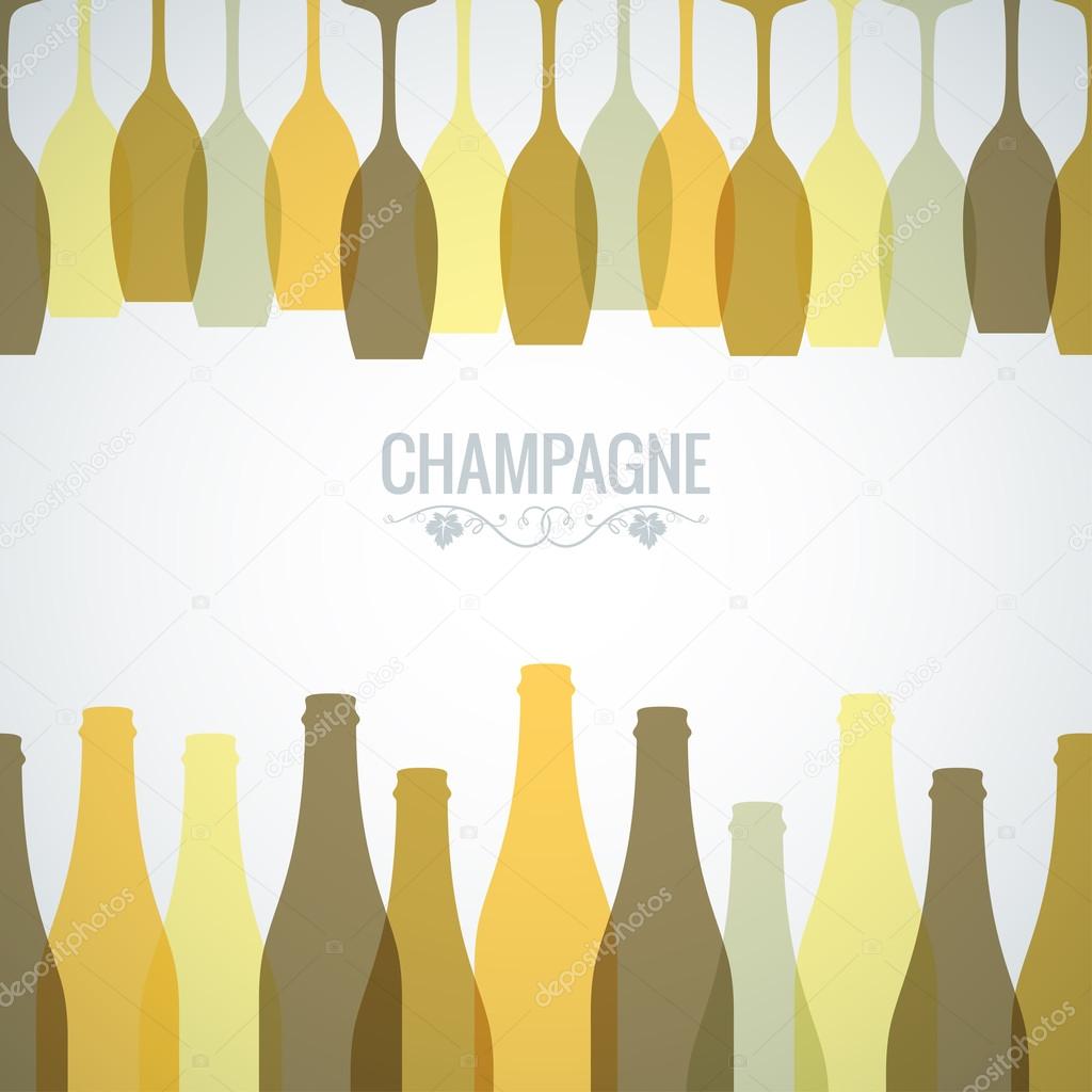 Champagne bottle glass design background 10 eps