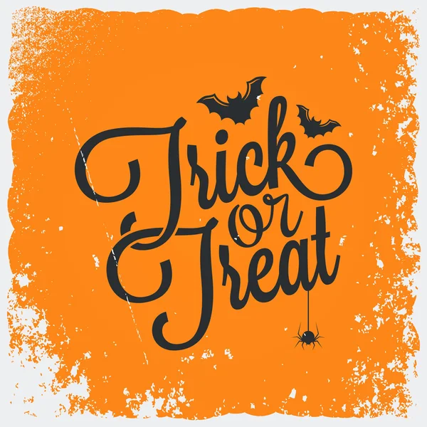 Truco o tratar halloween lettering fondo — Vector de stock