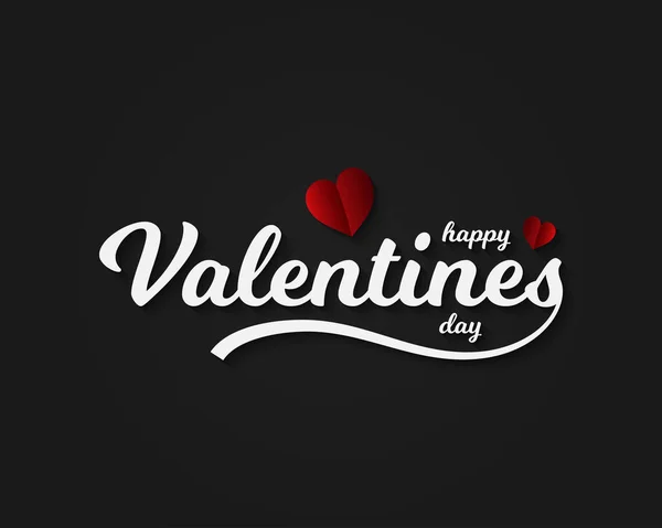 Tarjeta de San Valentín. Letras con corazones rojos — Vector de stock