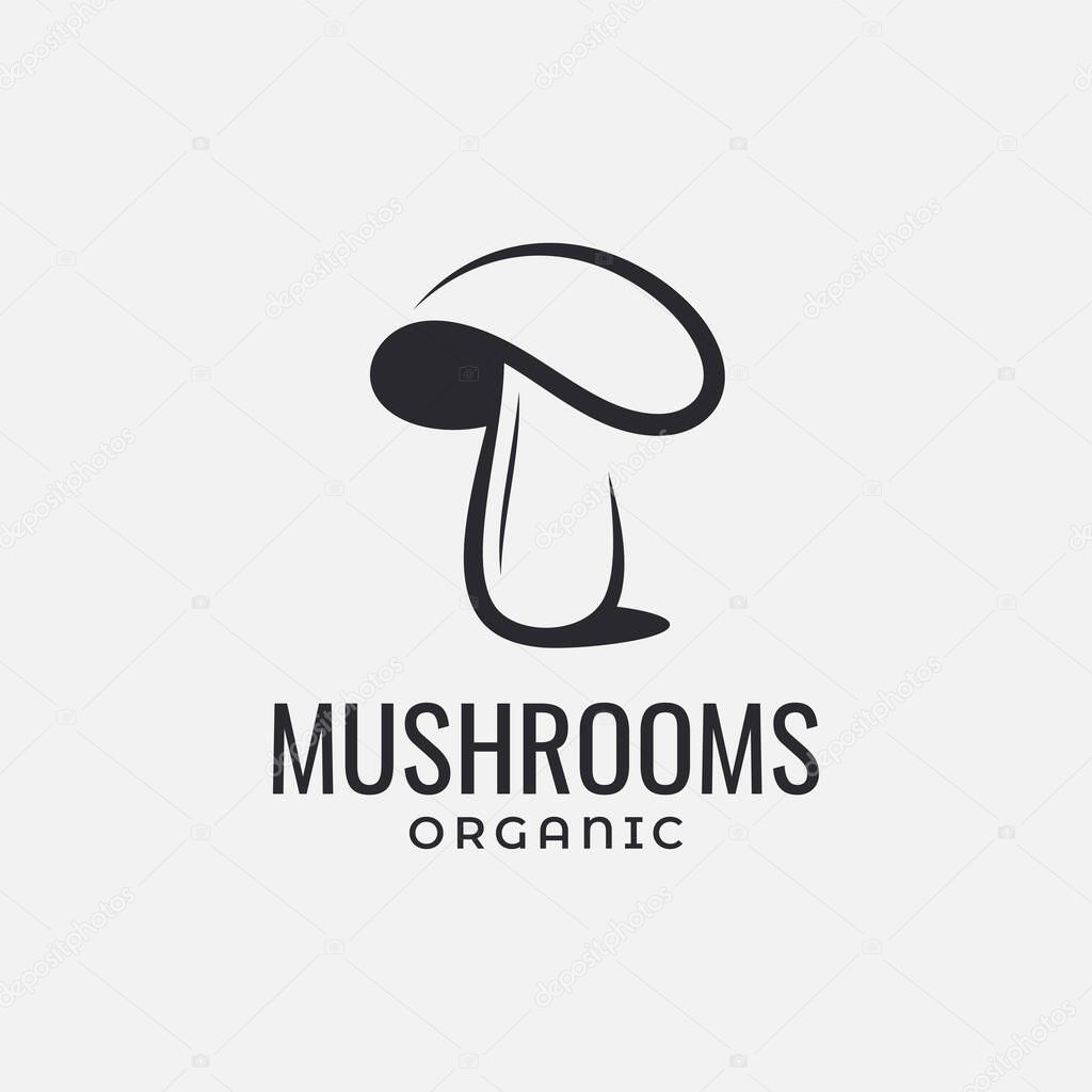 Mushroom logo on white background 8 eps