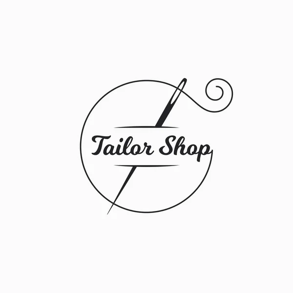 Šití loga jehly. Tailor shop s nití — Stockový vektor