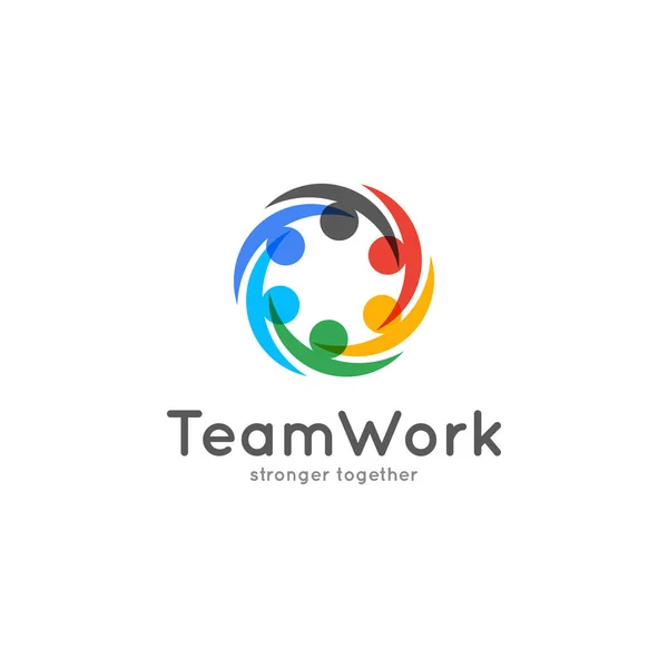 Conceito de negócio ícone de trabalho em equipe. Logotipo do trabalho em equipa —  Vetores de Stock