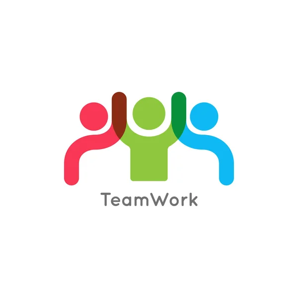 Teamwork concept logo. Team werk pictogram op wit — Stockvector